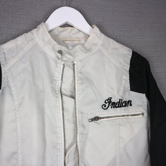 Indian Motorcycle Embroidered Thin Moto Jacket Mens Medium (as is) - Picture 3 of 8